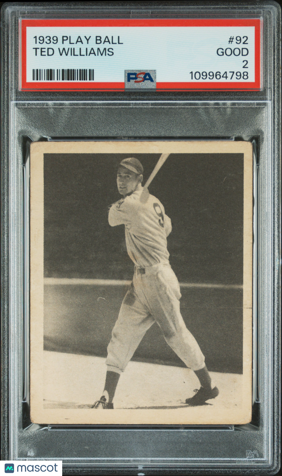 1939 Play Ball Ted Williams #92 PSA 2