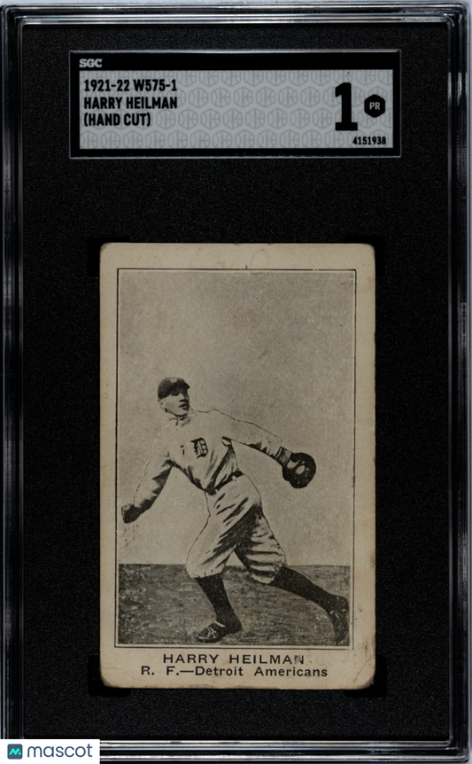 1921 W575-1 Harry Heilman (Hand Cut) SGC 1