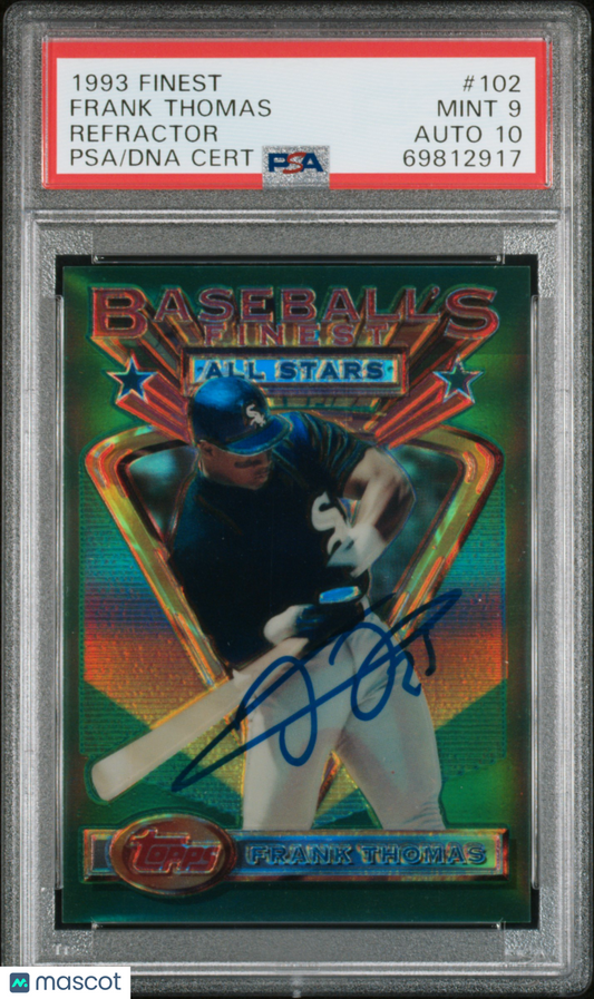 1993 Finest Frank Thomas #102 Refractor PSA 9 Auto 10