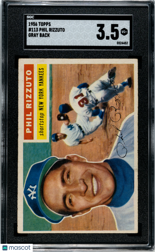1956 Topps Phil Rizzuto #113 Gray Back SGC 3.5