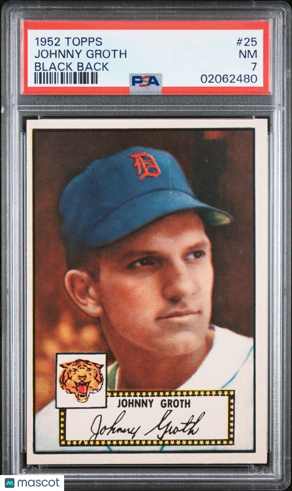 1952 Topps Johnny Groth #25 Black Back PSA 7