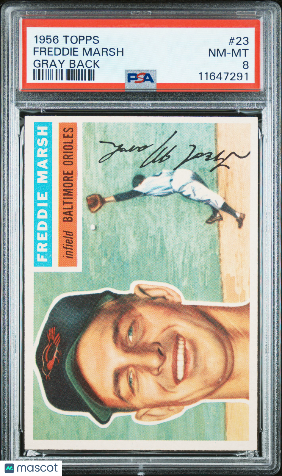 1956 Topps Freddie Marsh #23 Gray Back PSA 8