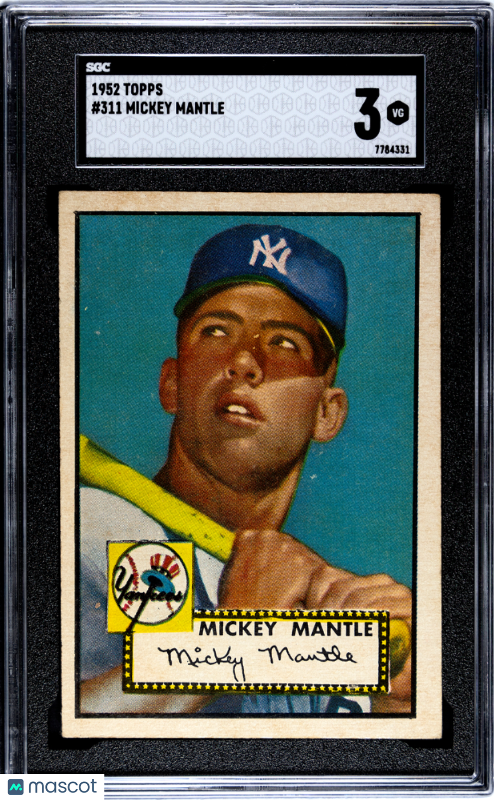 1952 Topps Mickey Mantle #311 SGC 3