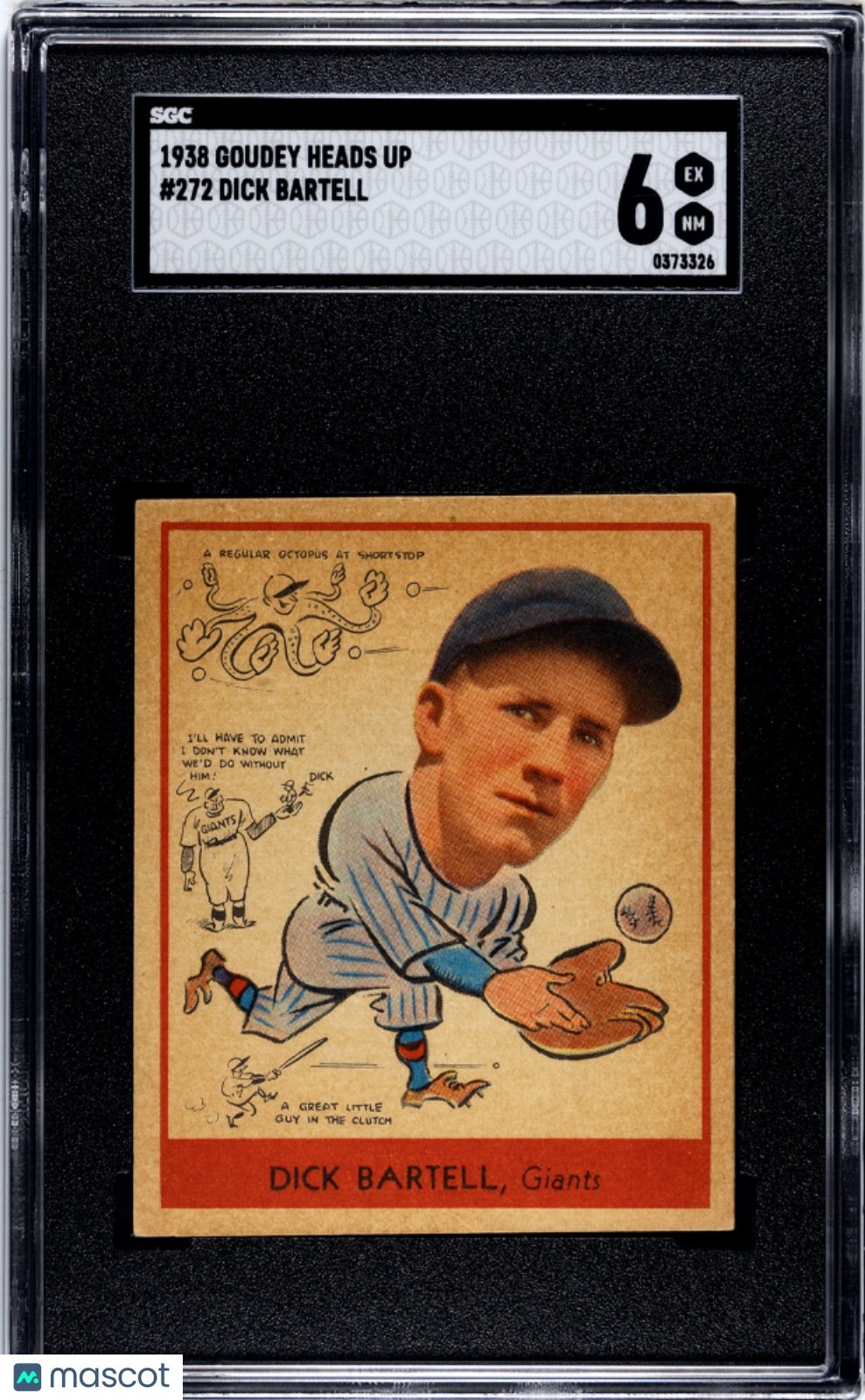 1938 Goudey Heads Up Dick Bartell #272 SGC 6