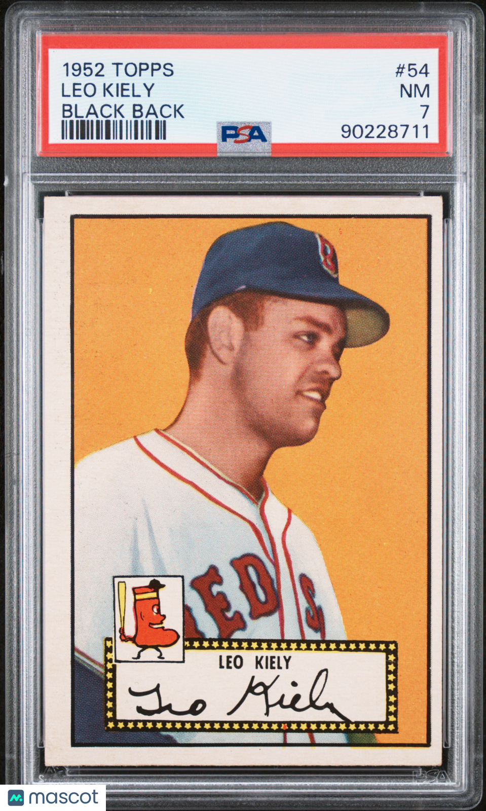 1952 Topps Leo Kiely #54 Black Back PSA 7