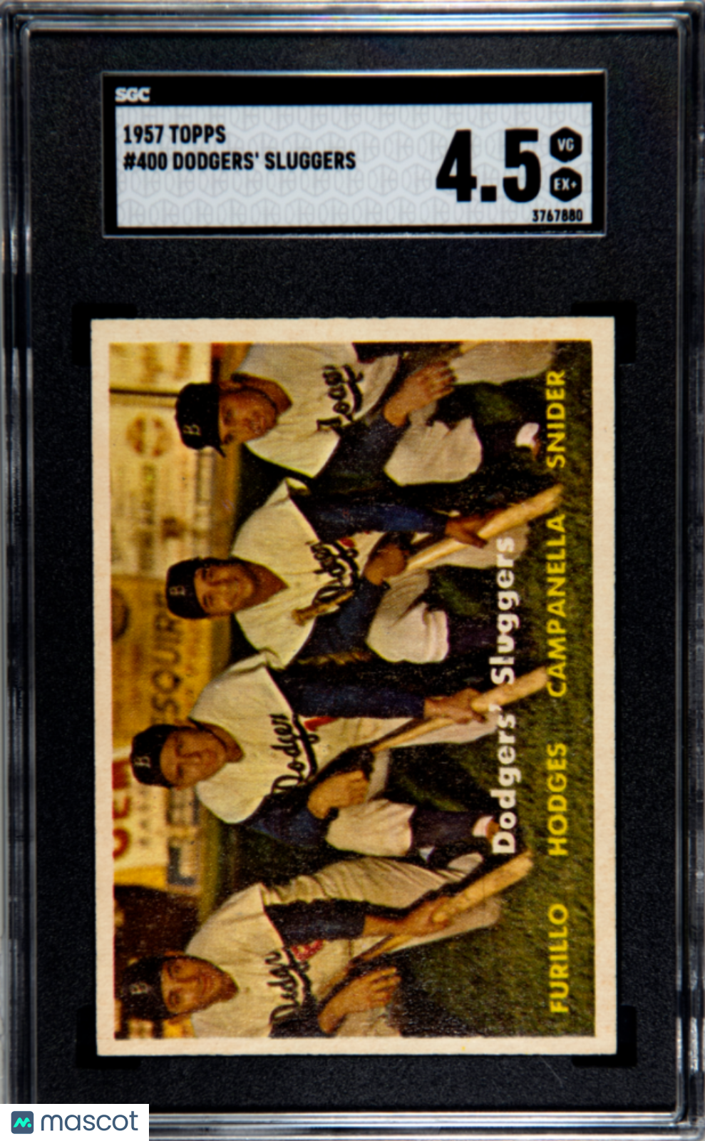 1957 Topps Dodgers' Sluggers #400 SGC 4.5