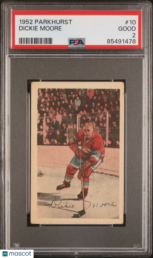 1952 Parkhurst Dickie Moore #10 PSA 2