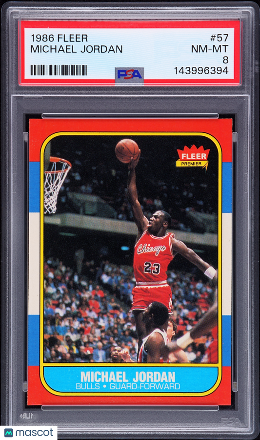 1986 Fleer Michael Jordan #57 PSA 8