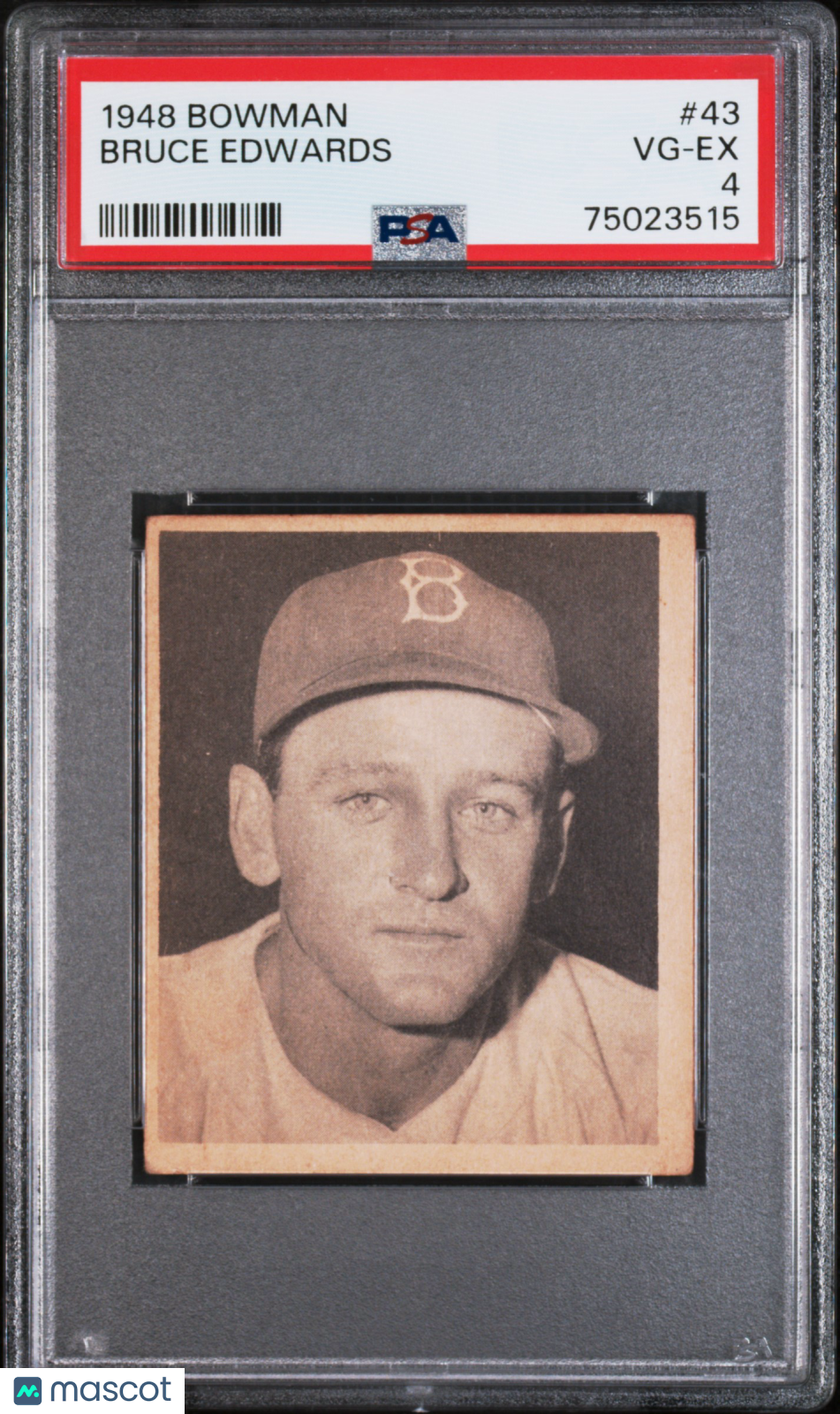 1948 Bowman Bruce Edwards #43 PSA 4