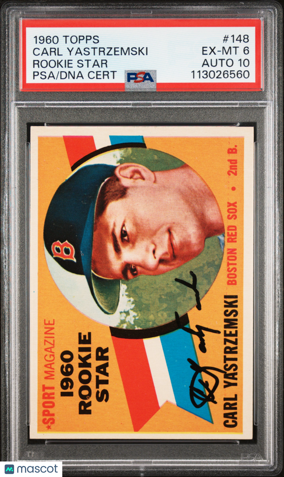1960 Topps Carl Yastrzemski #148 Rookie Star PSA 6 Auto 10