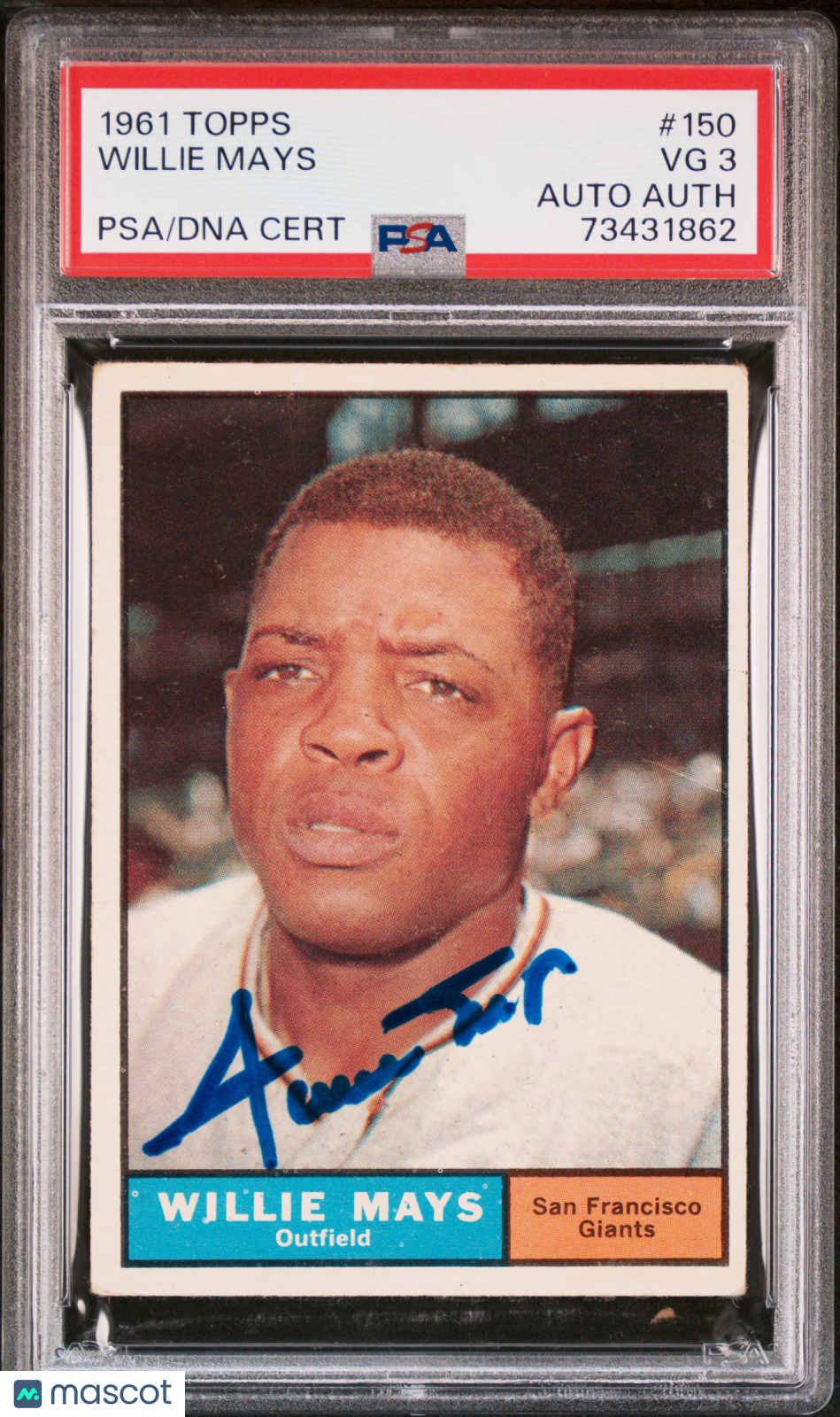 1961 Topps Willie Mays #150 PSA 3 Auto A