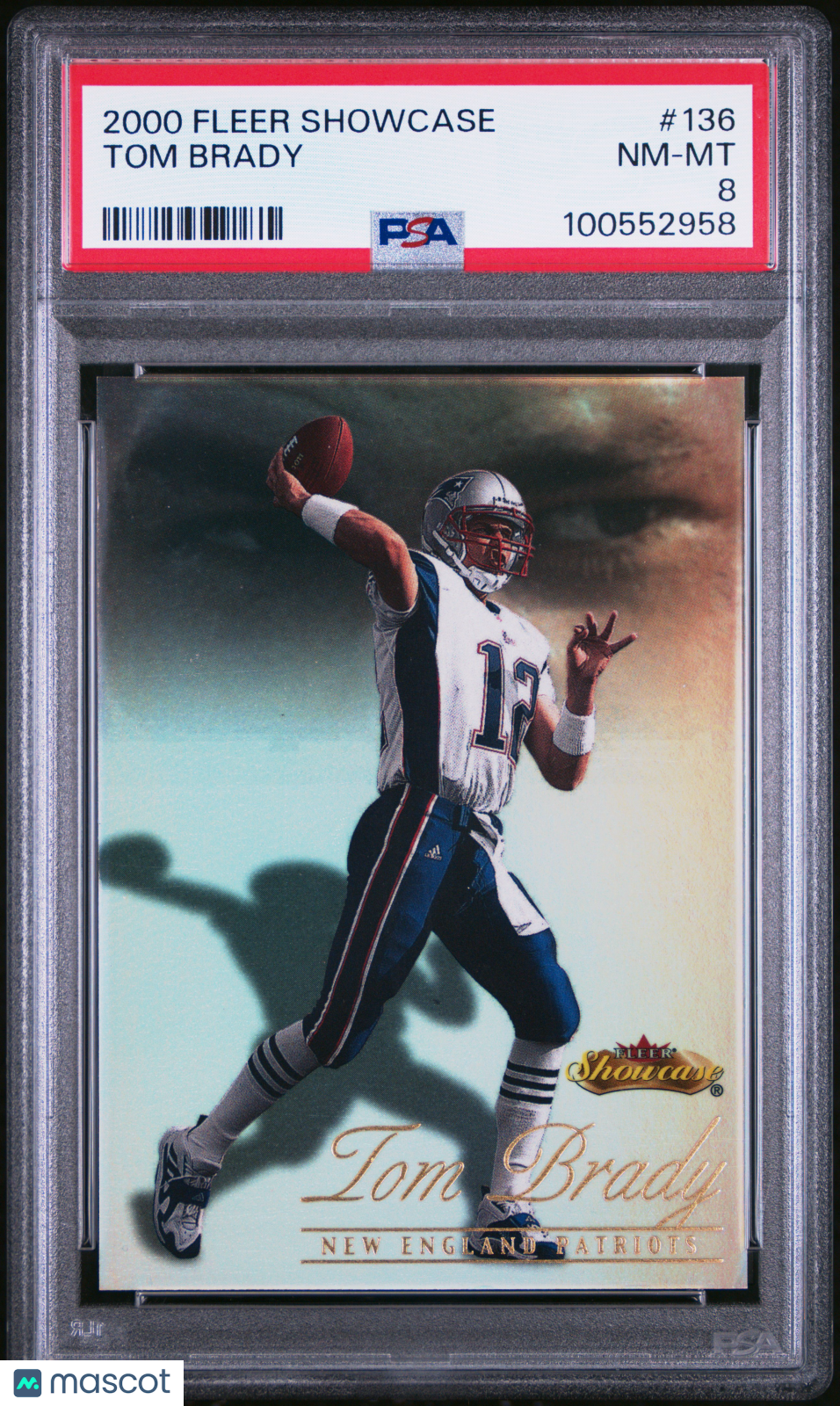 2000 Fleer Showcase Tom Brady #136 PSA 8