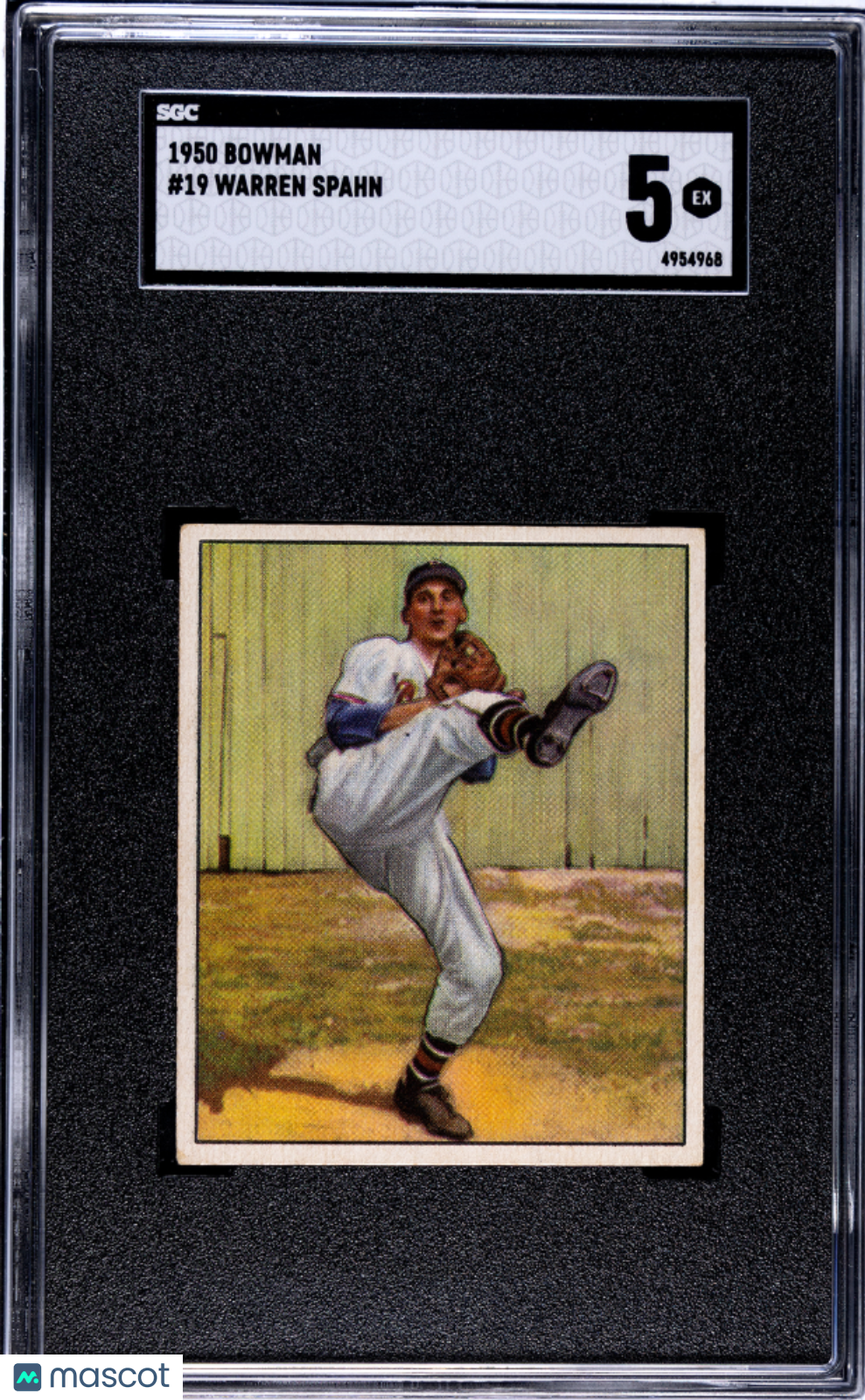 1950 Bowman Warren Spahn #19 SGC 5