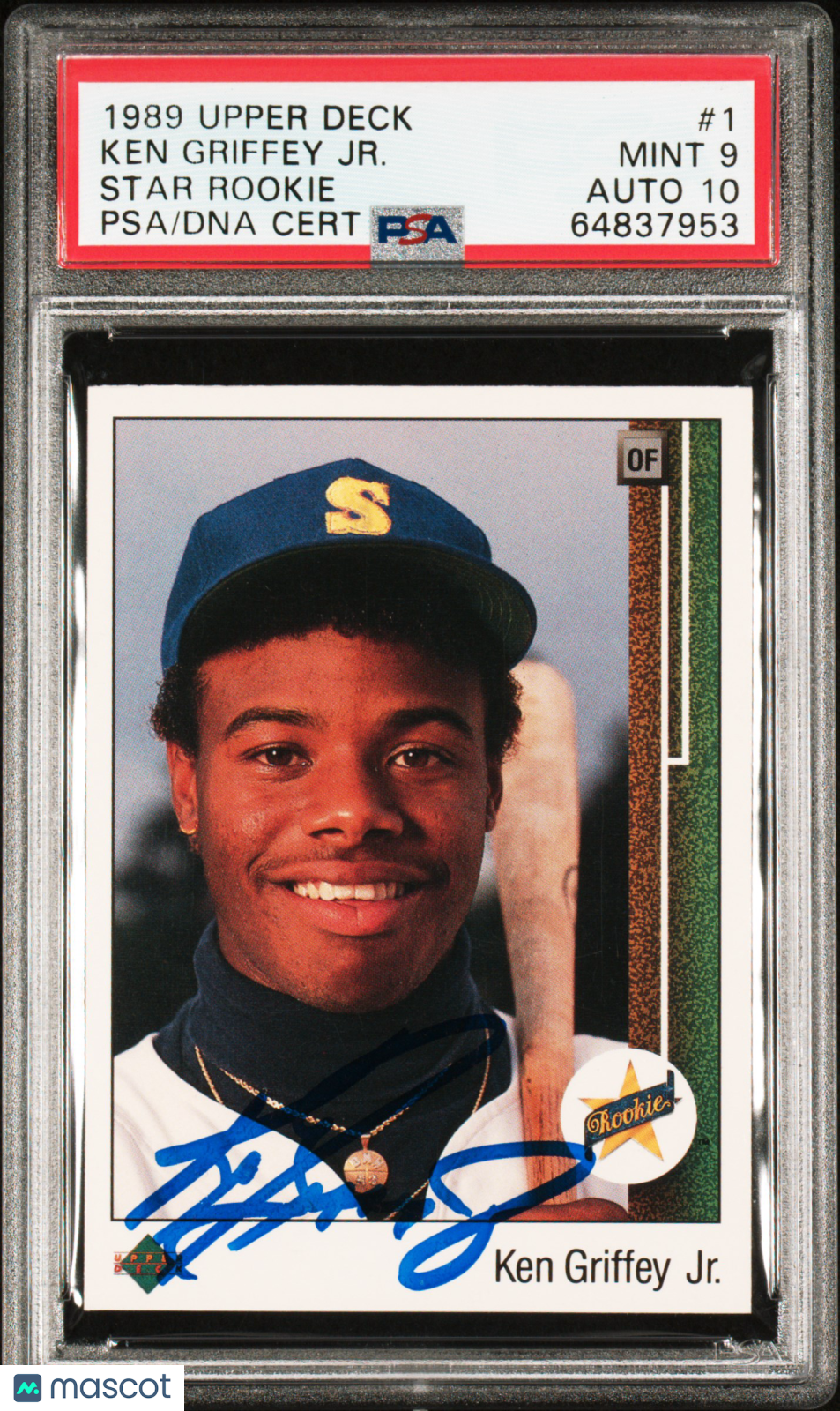 1989 Upper Deck Ken Griffey JR. #1 Star Rookie PSA 9 Auto 10