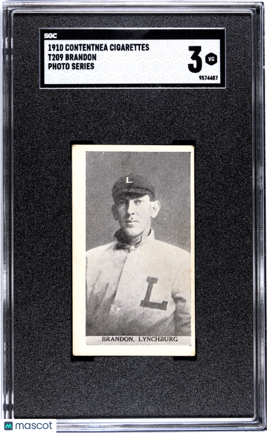 1910 Contentnea Cigarettes (T209) Brandon Photo Series SGC 3