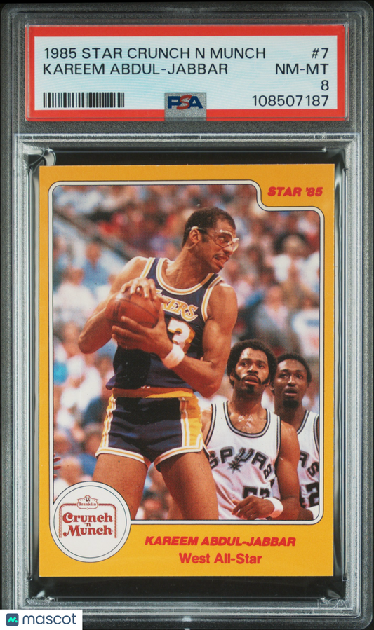 1985 Star Crunch N Munch Kareem Abdul-Jabbar #7 PSA 8
