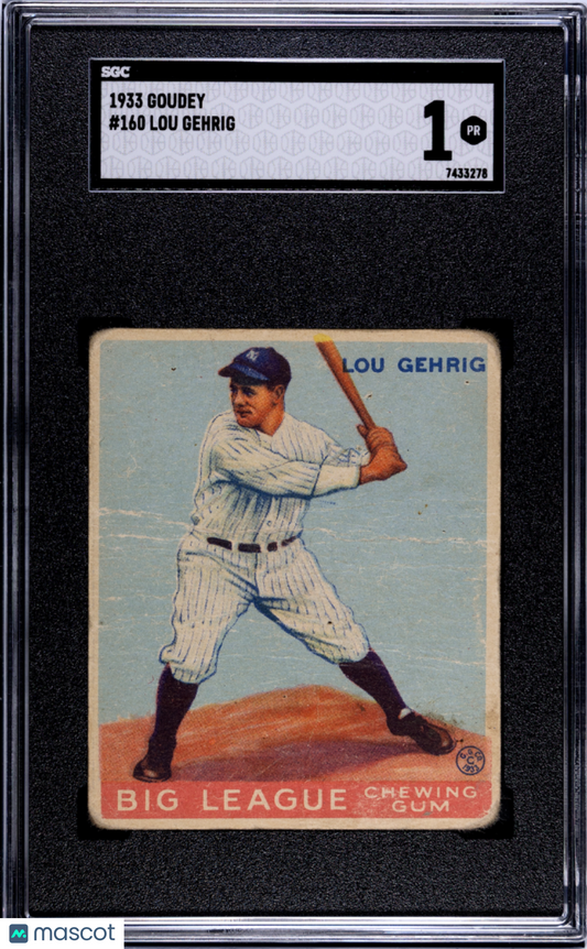 1933 Goudey Lou Gehrig #160 SGC 1