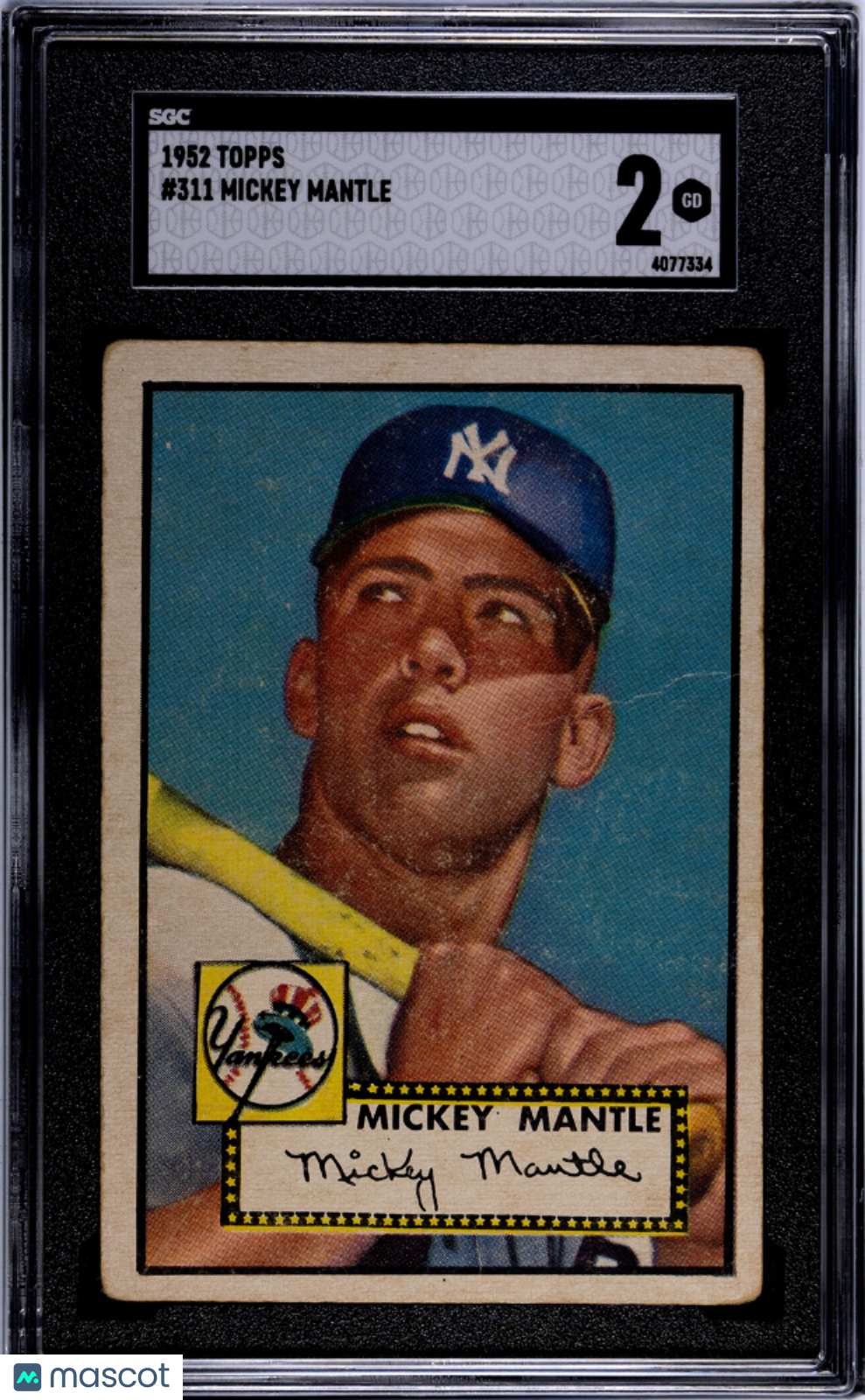 1952 Topps Mickey Mantle #311 SGC 2
