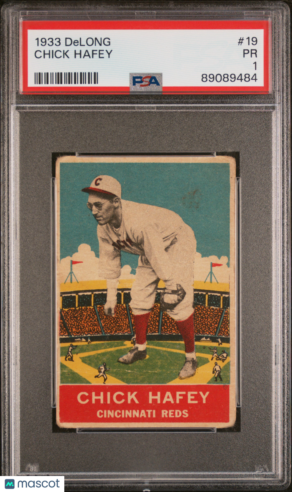 1933 Delong Chick Hafey #19 PSA 1