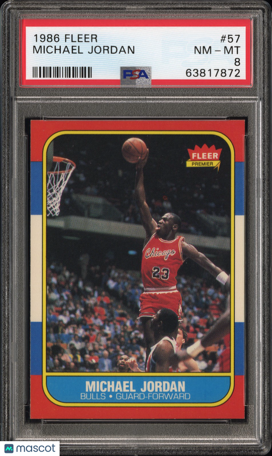 1986 Fleer Michael Jordan #57 PSA 8