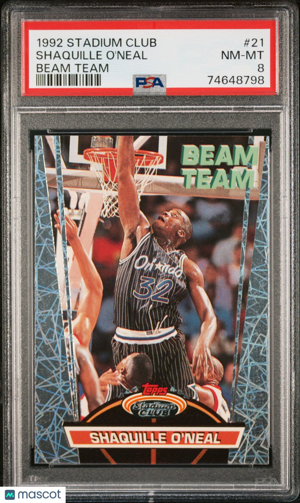 1992 Stadium Club Beam Team Shaquille O'Neal #21 PSA 8