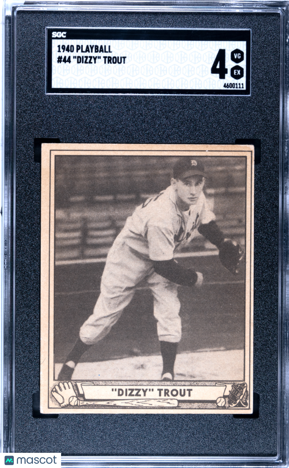 1940 Playball Dizzy Trout #44 SGC 4