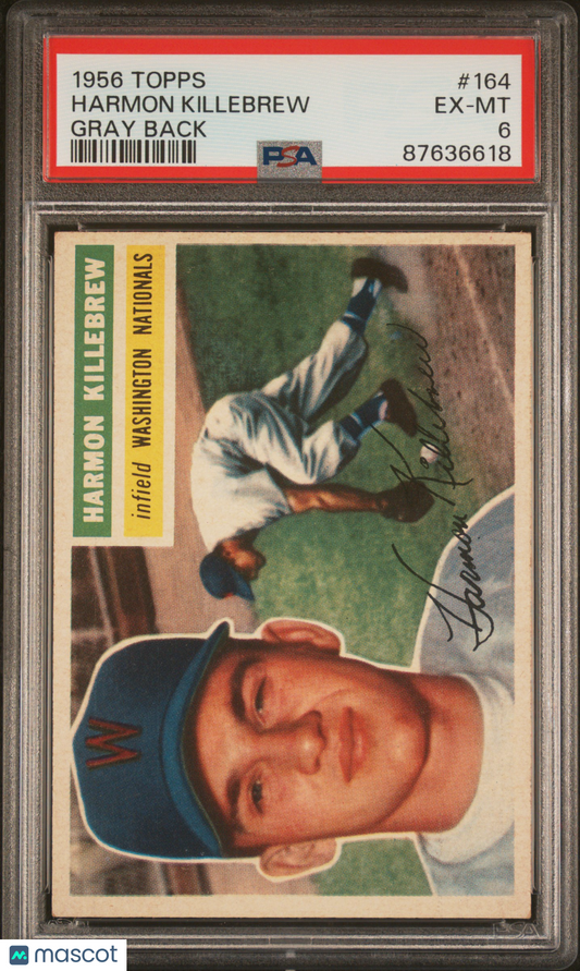 1956 Topps Harmon Killebrew #164 Gray Back PSA 6