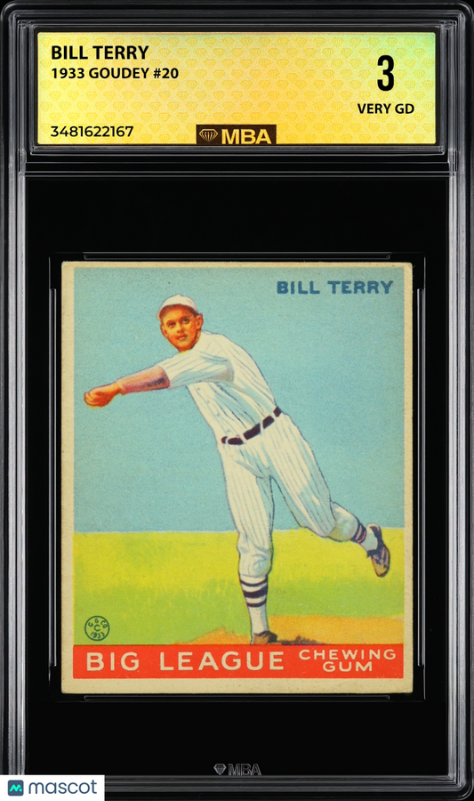 1933 Goudey Bill Terry #20 MBA 3
