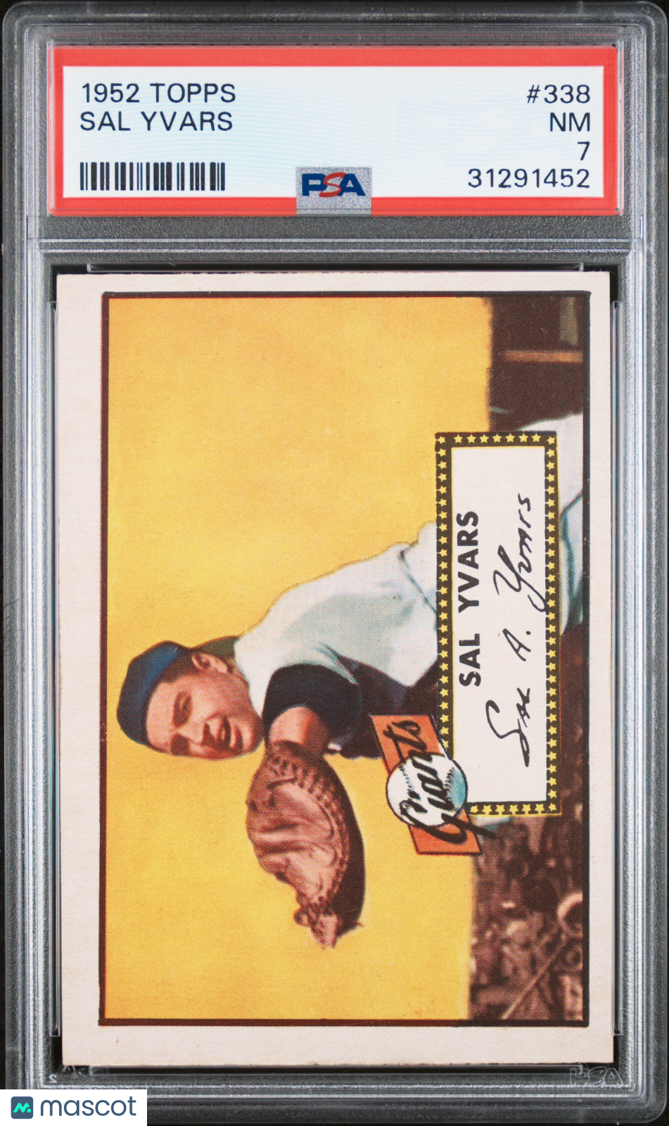 1952 Topps Sal Yvars #338 PSA 7