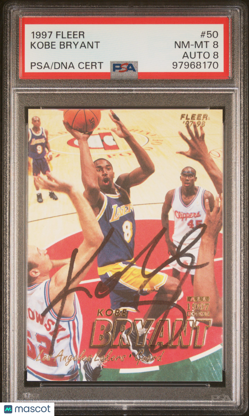 1997 Fleer Kobe Bryant #50 PSA 8 Auto 8