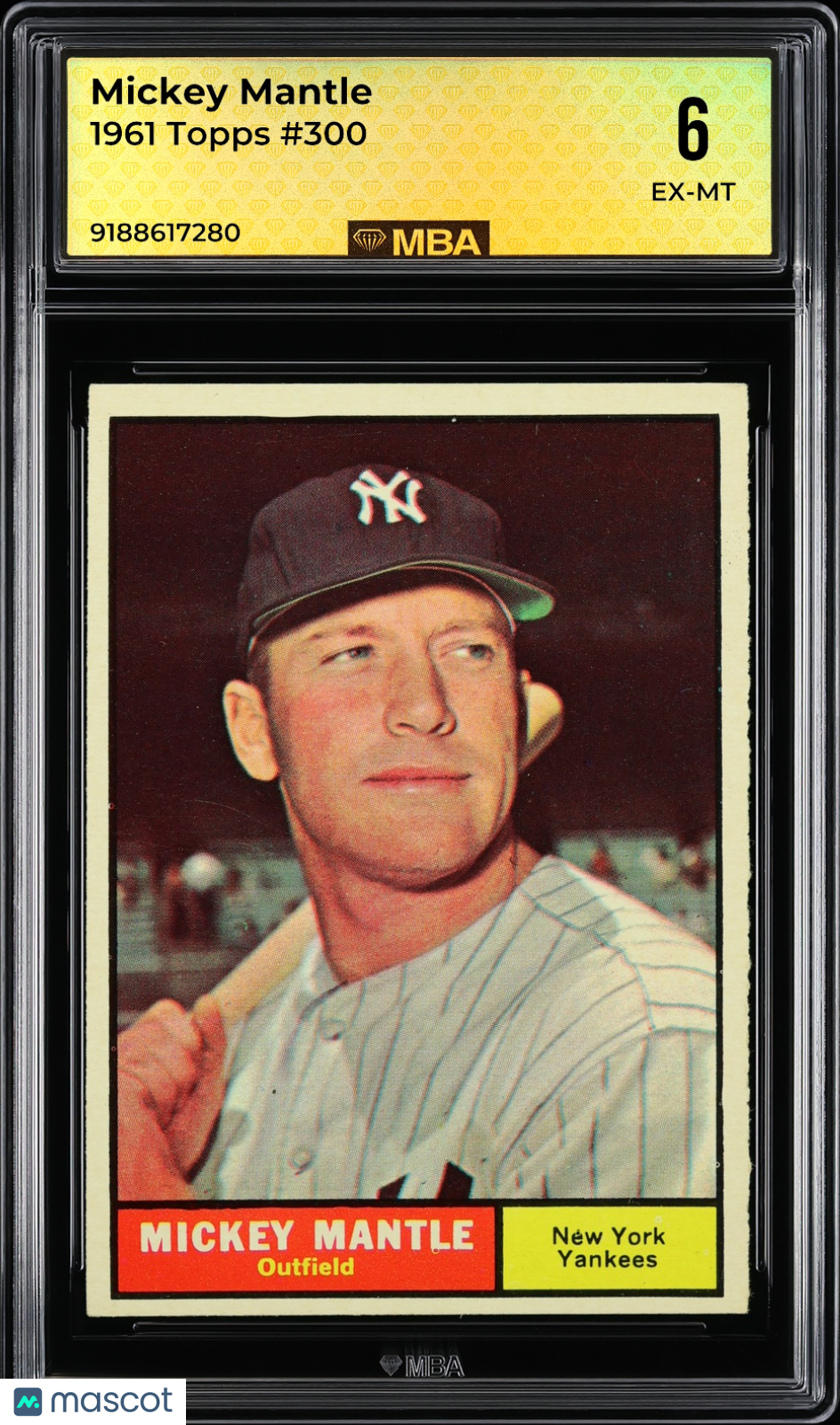 1961 Topps Mickey Mantle #300 MBA 6
