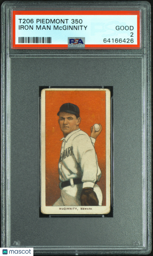 1909-11 T206 Piedmont 350 Iron Man Mcginnity PSA 2
