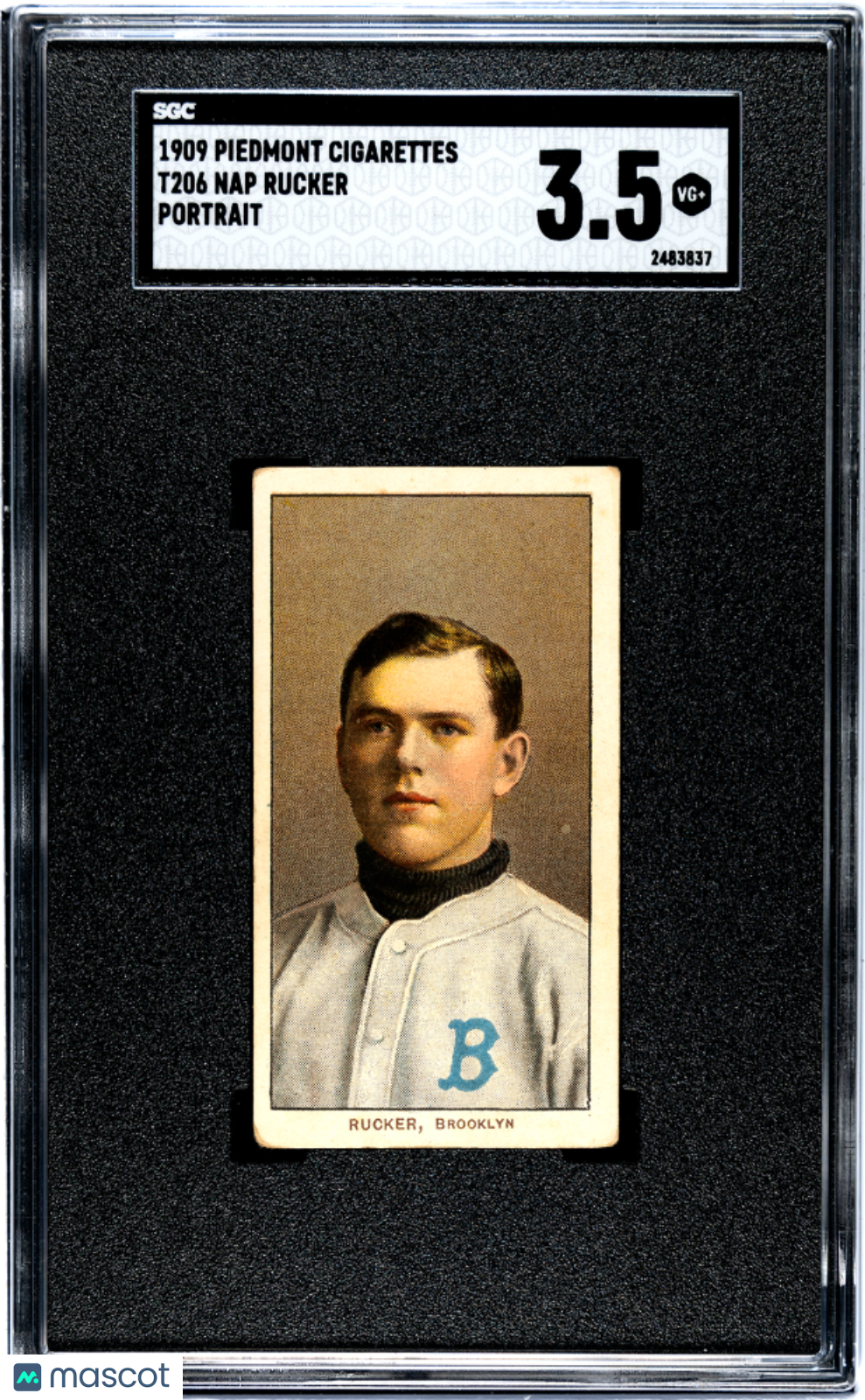 1909 Piedmont Cigarettes (T206) Nap Rucker Portrait SGC 3.5