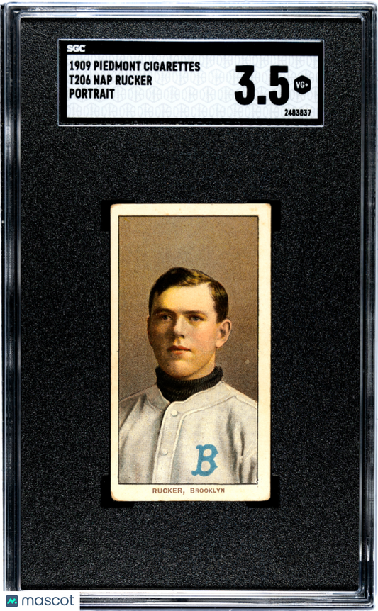 1909 Piedmont Cigarettes (T206) Nap Rucker Portrait SGC 3.5