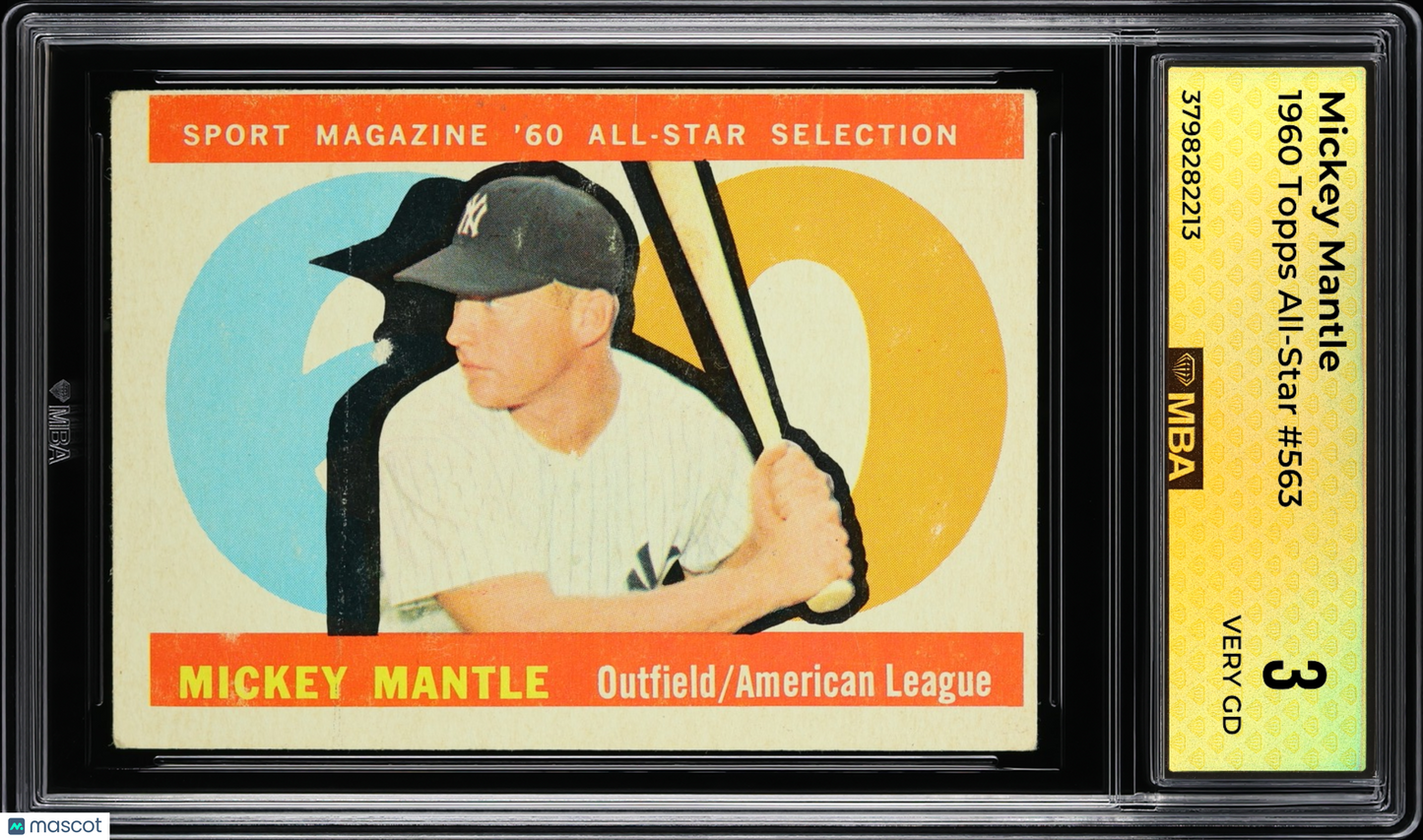1960 Topps Mickey Mantle #563 All-Star MBA 3