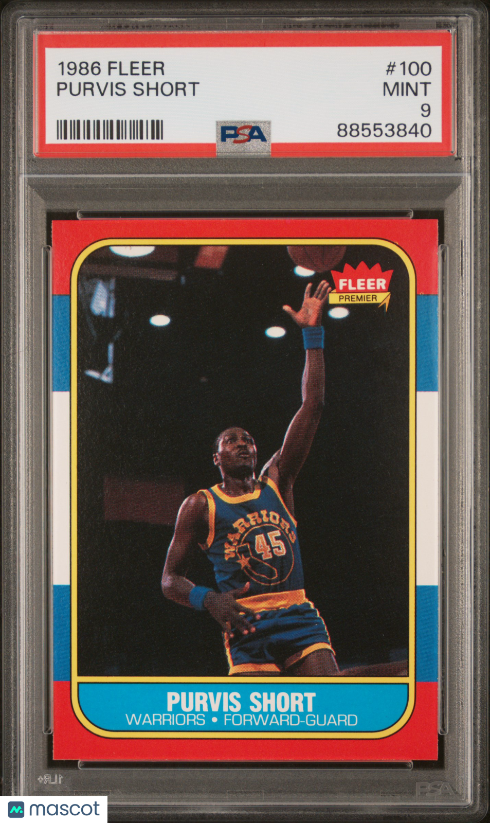 1986 Fleer Purvis Short #100 PSA 9