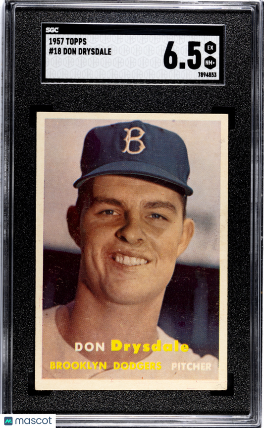 1957 Topps Don Drysdale #18 SGC 6.5