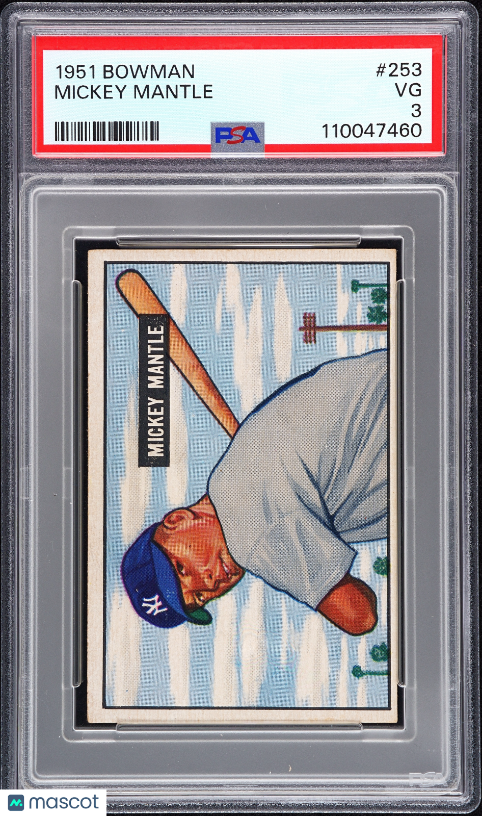 1951 Bowman Mickey Mantle #253 PSA 3