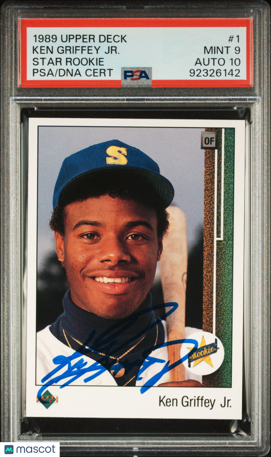 1989 Upper Deck Ken Griffey JR. #1 Star Rookie PSA 9 Auto 10
