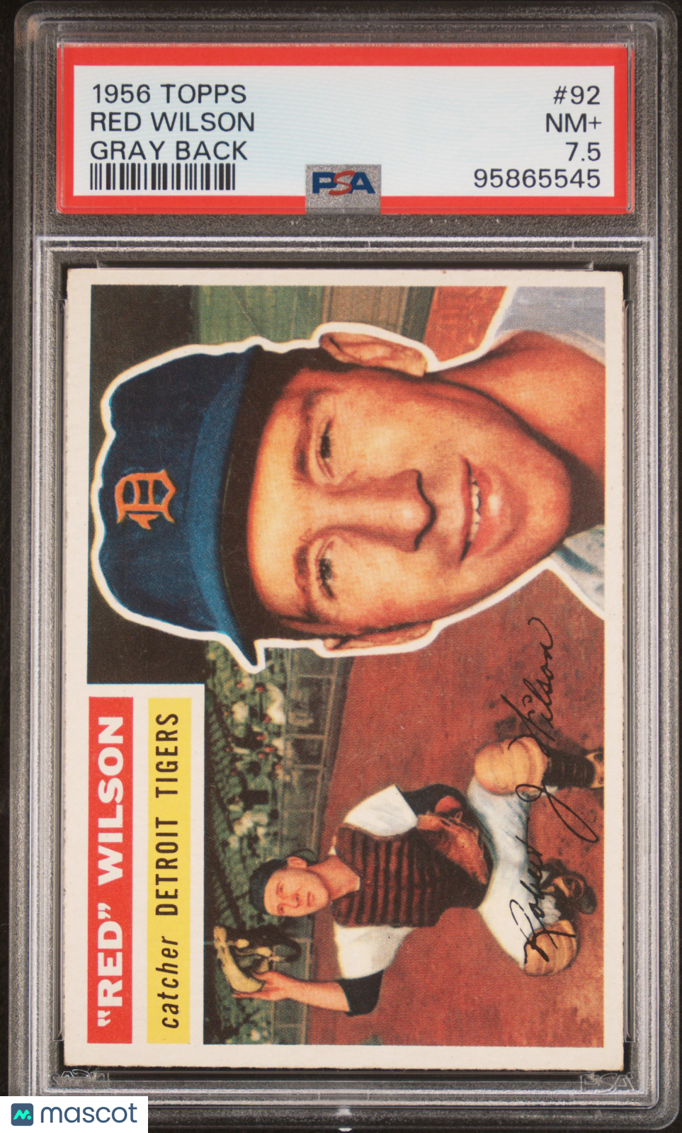 1956 Topps Red Wilson #92 Gray Back PSA 7.5