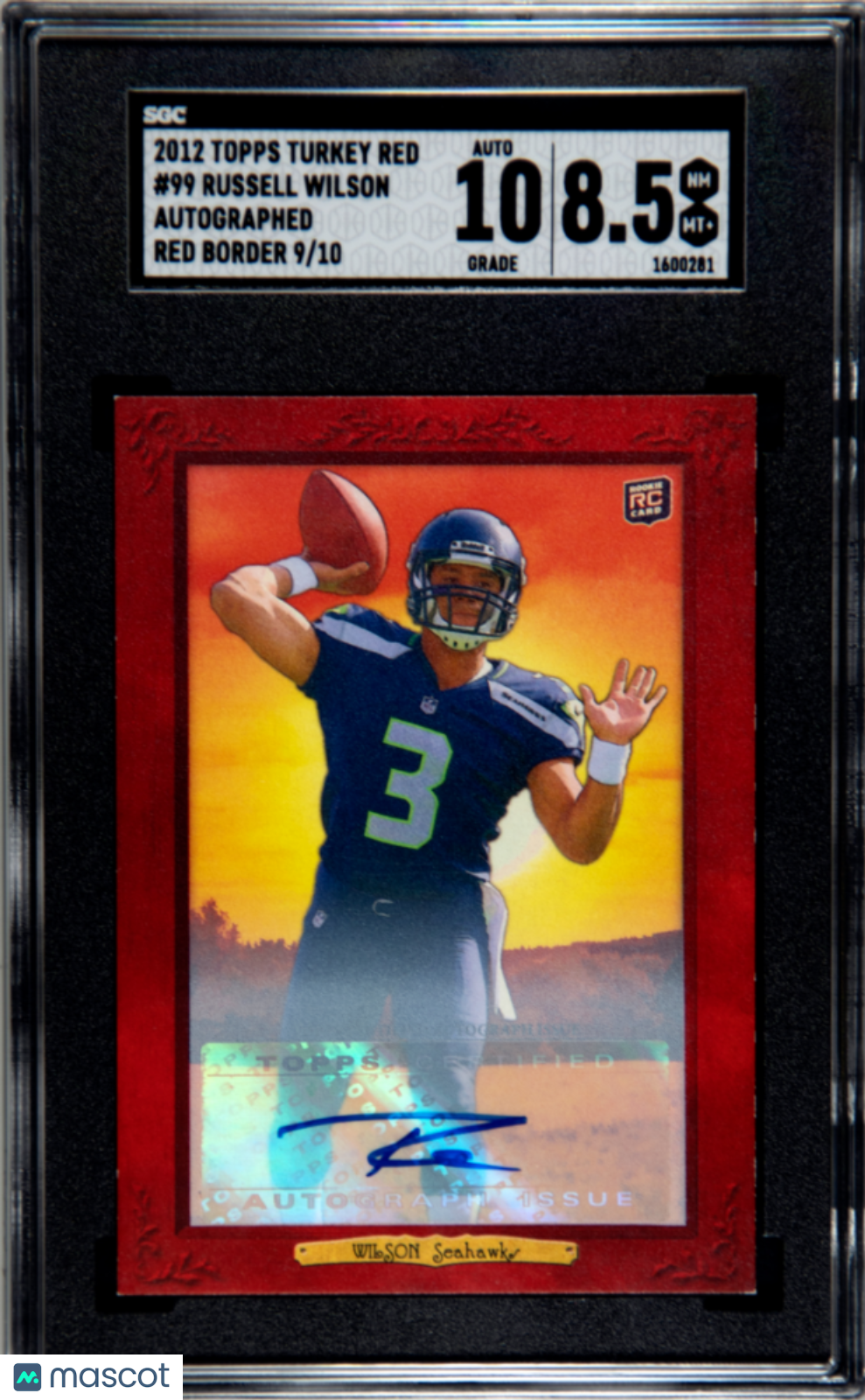 2012 Topps Turkey Red Russell Wilson #99 Autograph Border SGC 8.5 Auto 10