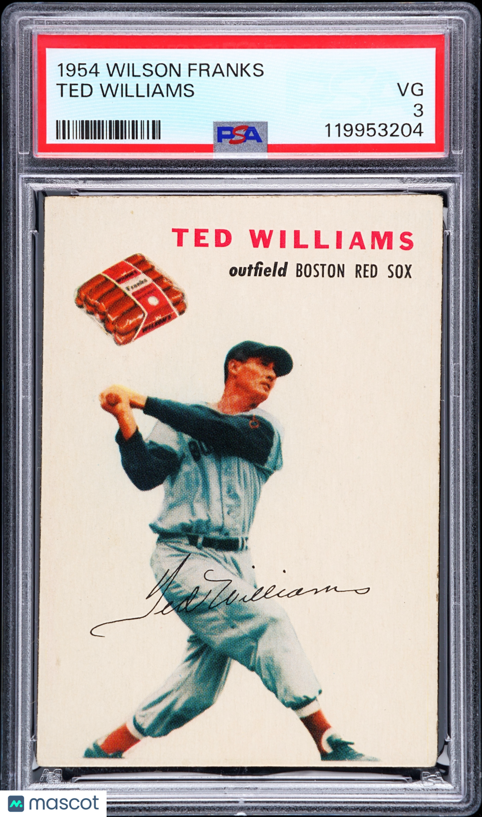 1954 Wilson Franks Ted Williams PSA 3