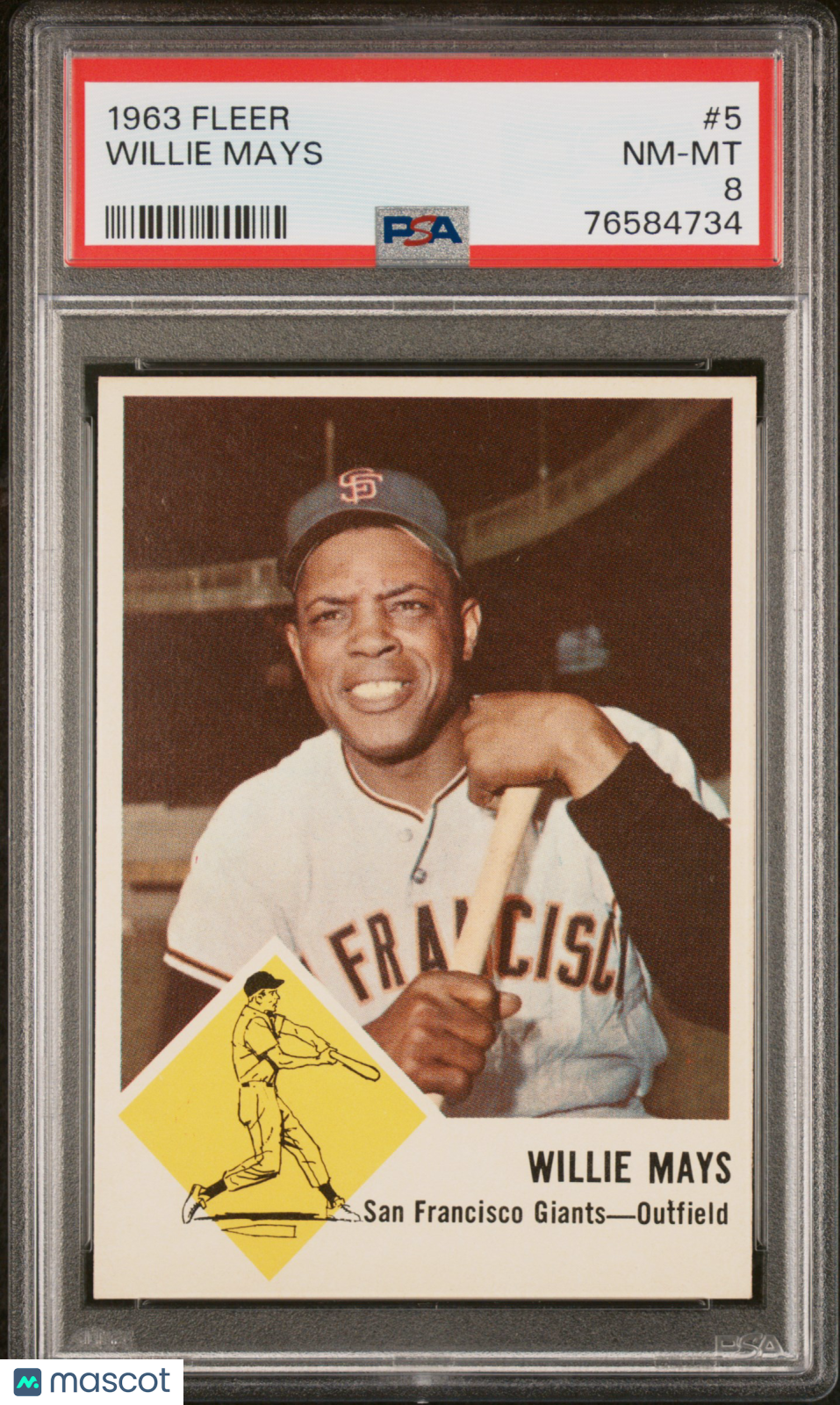 1963 Fleer Willie Mays #5 PSA 8
