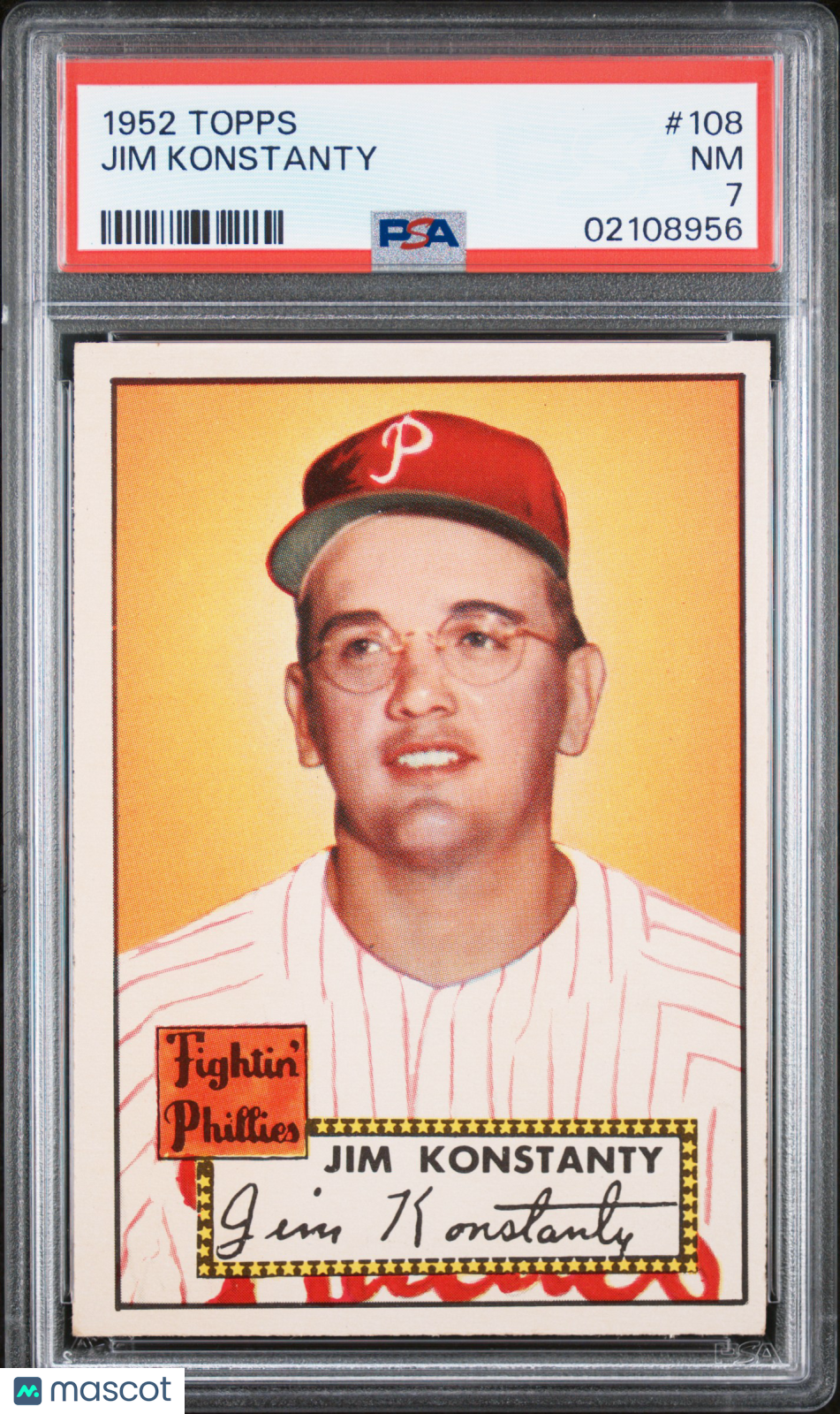 1952 Topps Jim Konstanty #108 PSA 7