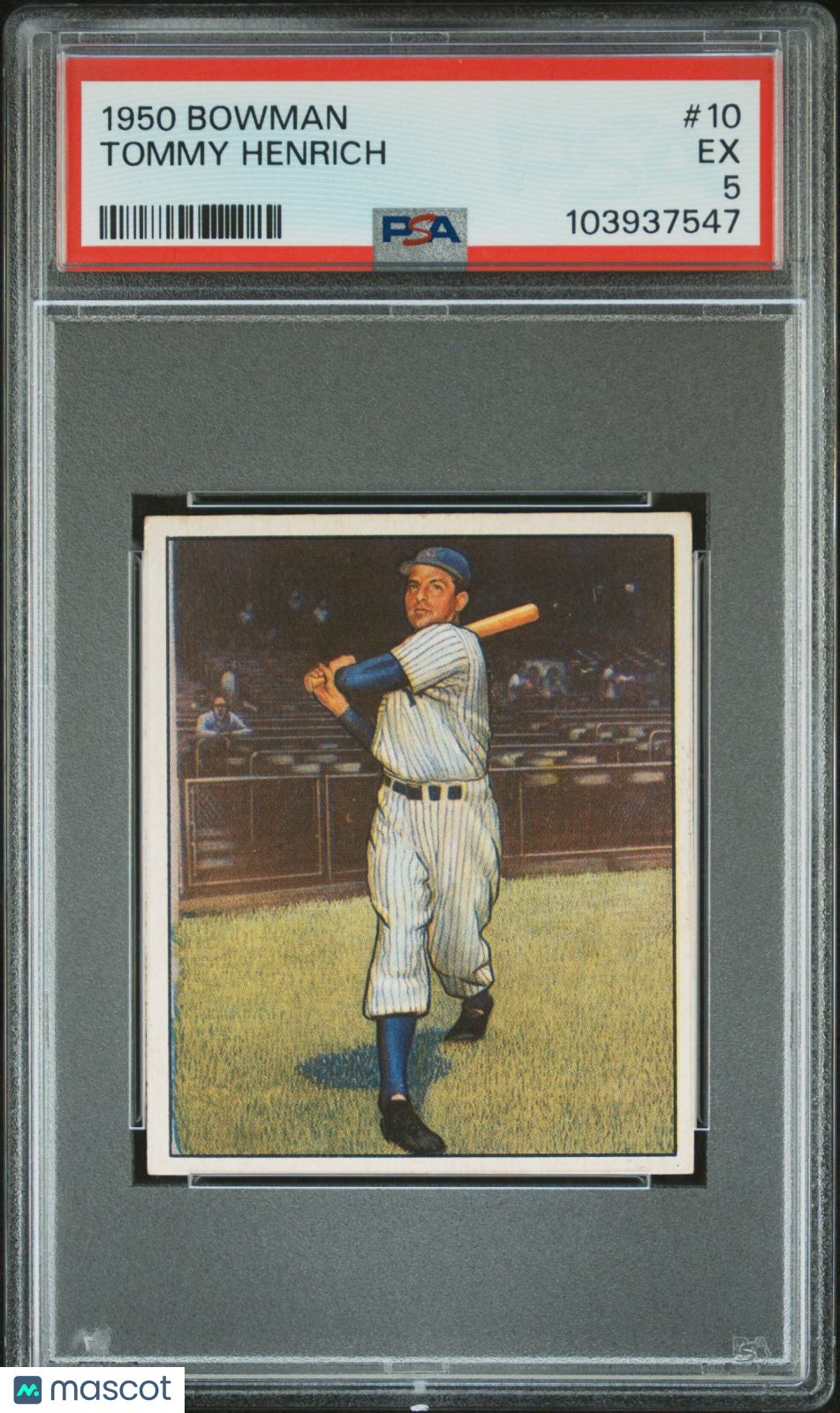 1950 Bowman Tommy Henrich #10 PSA 5