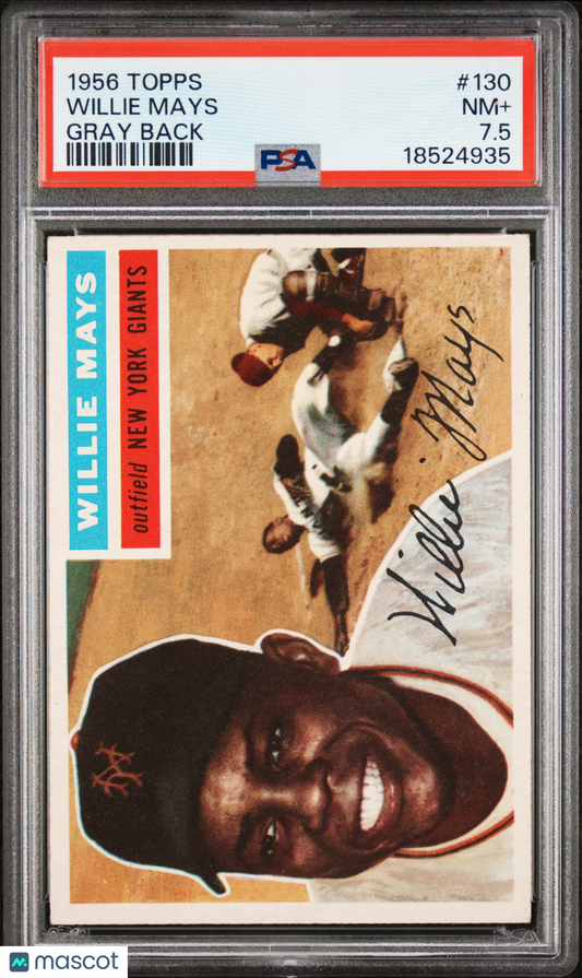 1956 Topps Willie Mays #130 Gray Back PSA 7.5
