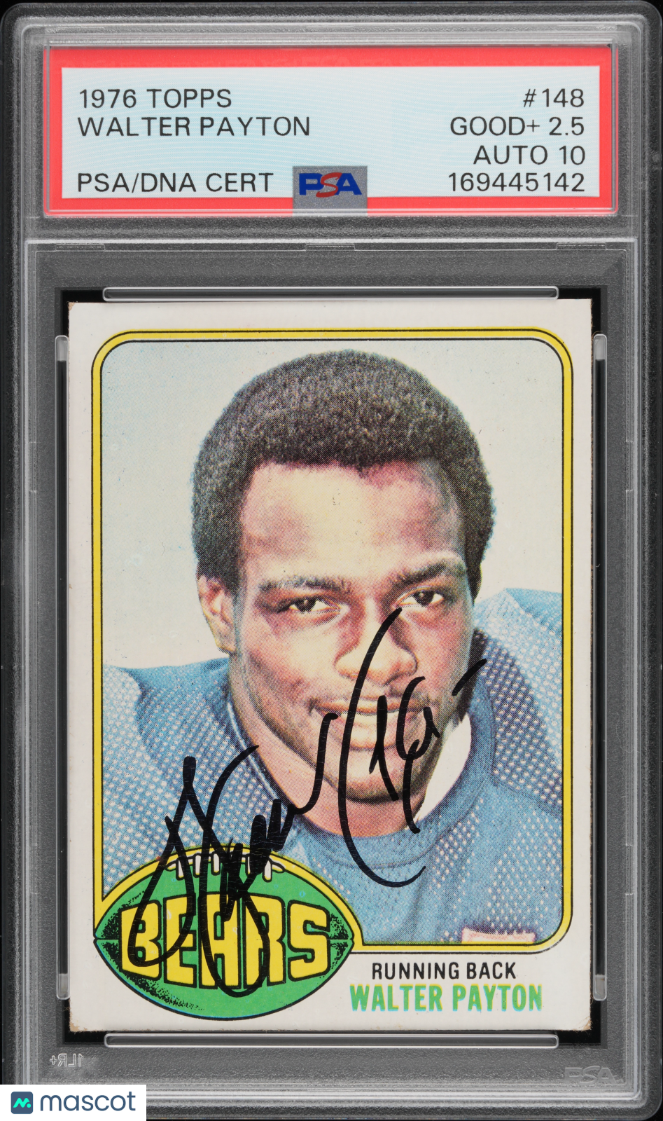 1976 Topps Walter Payton #148 PSA 2.5 Auto 10