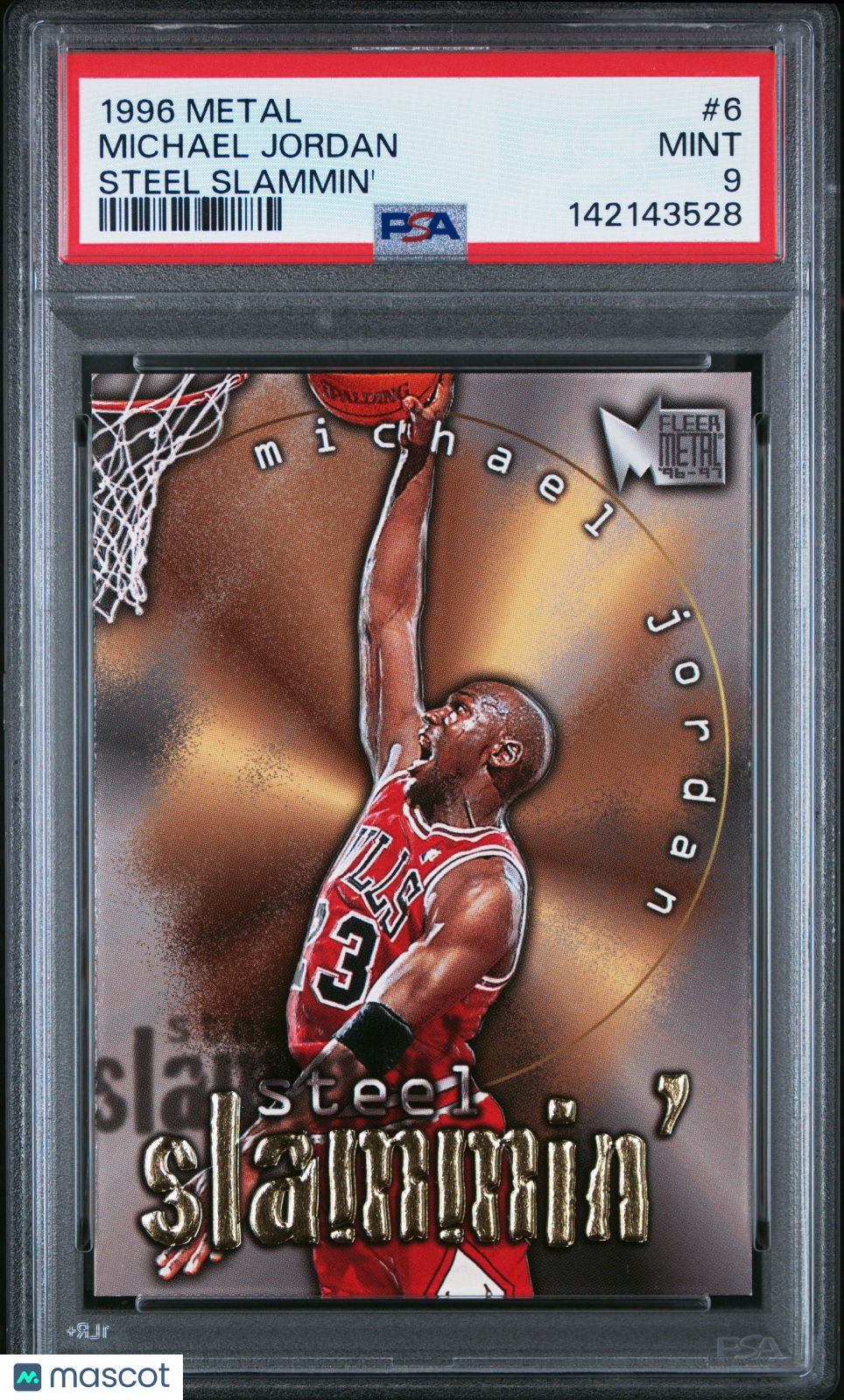 1996 Metal Steel Slammin' Michael Jordan #6 PSA 9