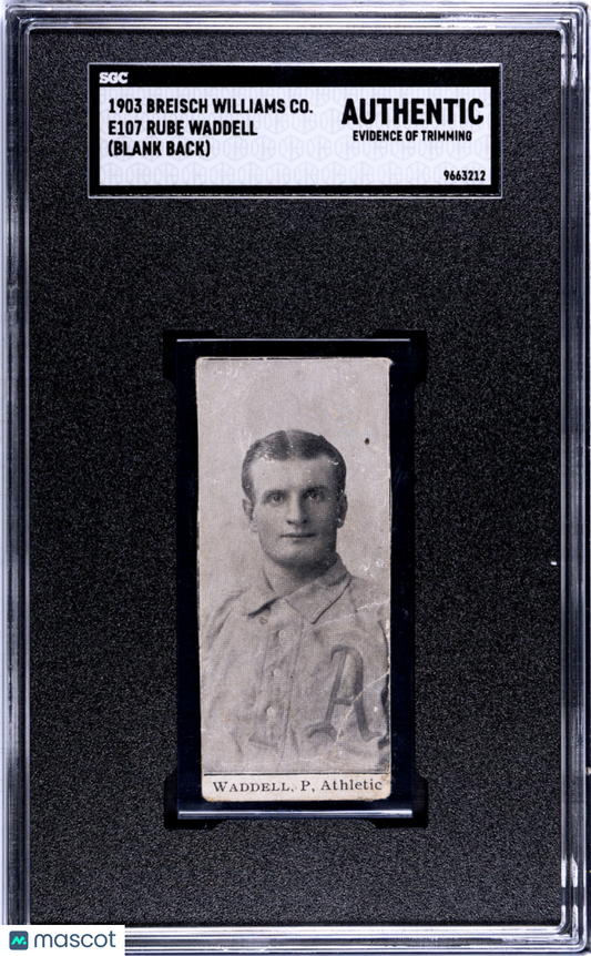 1903 Breisch Williams Company (E107) Rube Waddell (Blank Back) SGC A