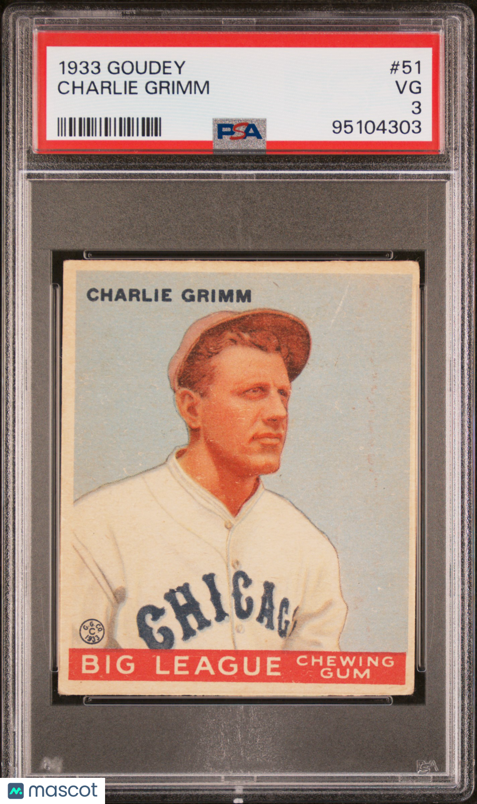 1933 Goudey Charlie Grimm #51 PSA 3